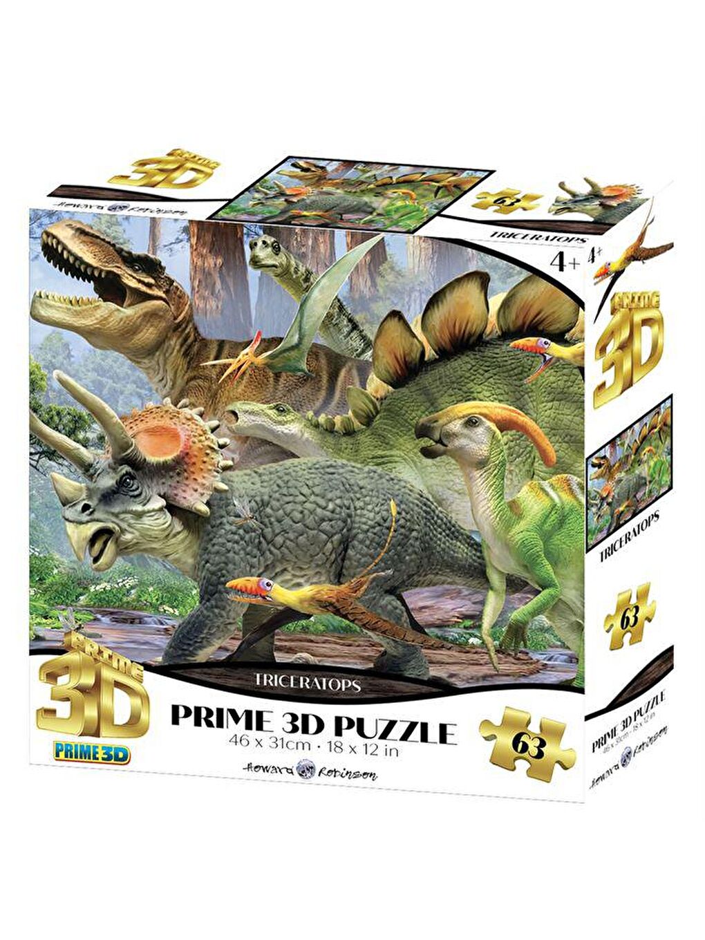 Prime 3D Karışık Triceratops 63 Parça Puzzle 20920