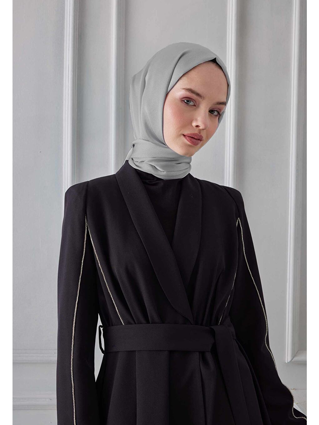 Gri Janjanlı Şal Gümüş-2