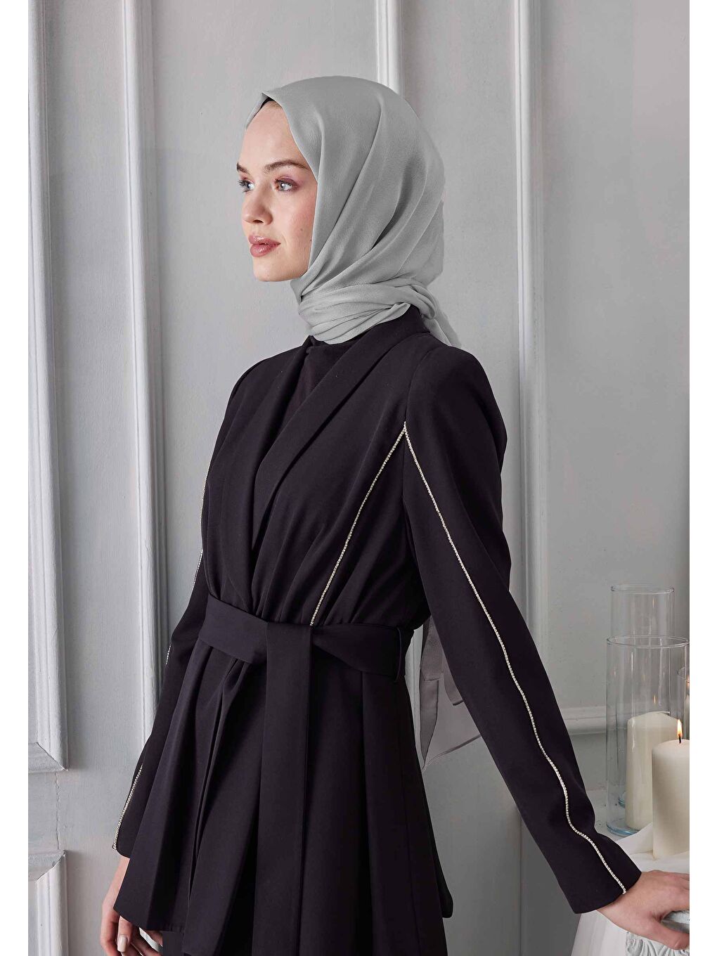 Gri Janjanlı Şal Gümüş-3