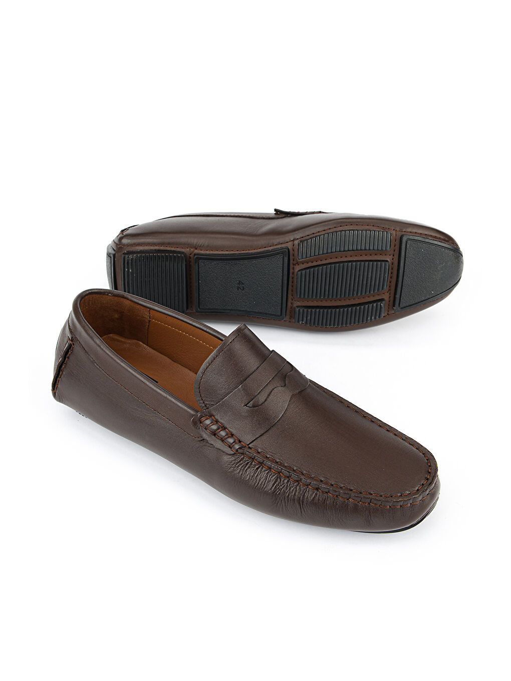 Kahverengi Erkek Hakiki Deri Günlük Ayakkabı 1611065ZE077 Kahve-3