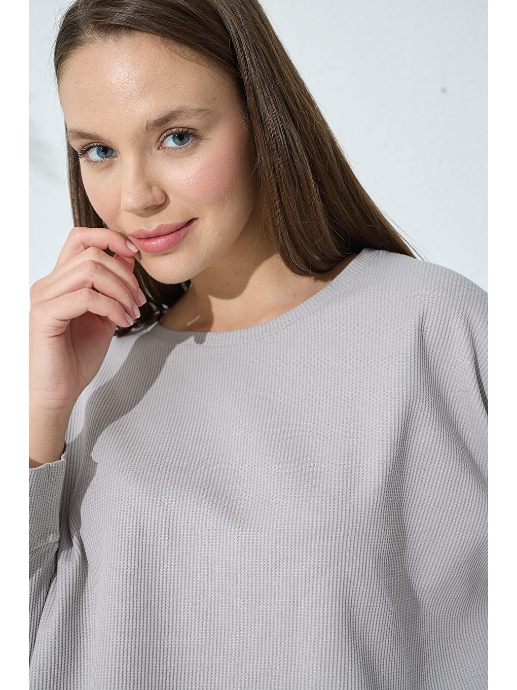 Gri Örme Pijama Takımı-2