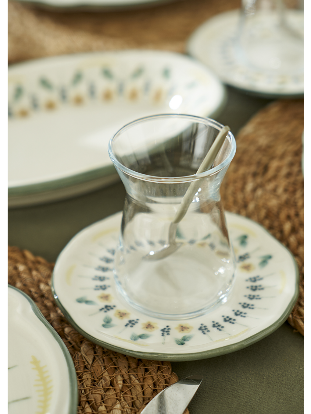 Adelina Stoneware 52 Parça 12 Kişilik Kahvaltı Takımı Yeşil-5