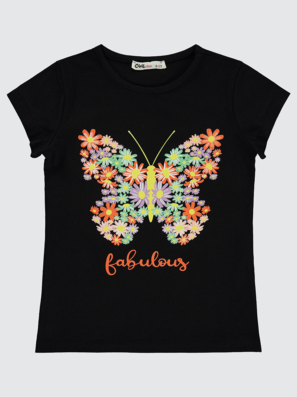 Girls Kız Çocuk Tişört 6-9 Yaş Siyah