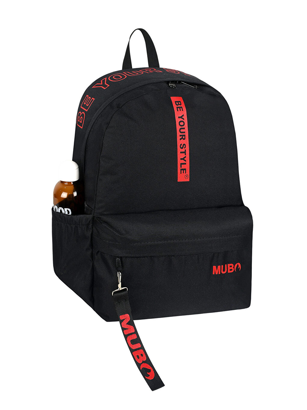 Unisex Siyah Kırmızı Geniş Hacimli Günlük ve Okul Kullanımına Uygun Sırt Çantası-2