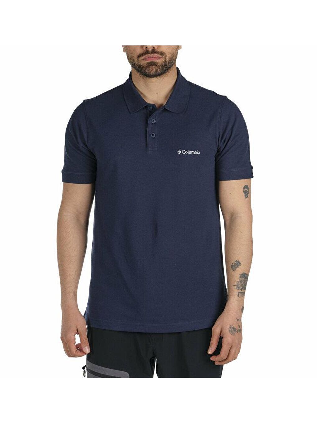 Columbia Lacivert M Cascade Range Solid Erkek Polo Tişört CS0214-466