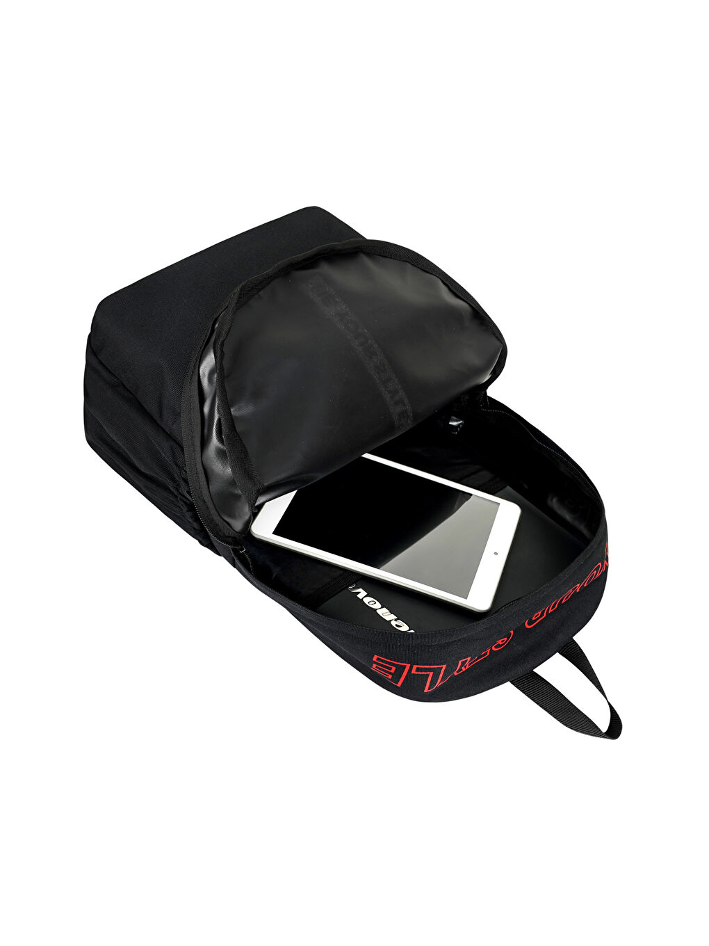 Unisex Siyah Kırmızı Geniş Hacimli Günlük ve Okul Kullanımına Uygun Sırt Çantası-5