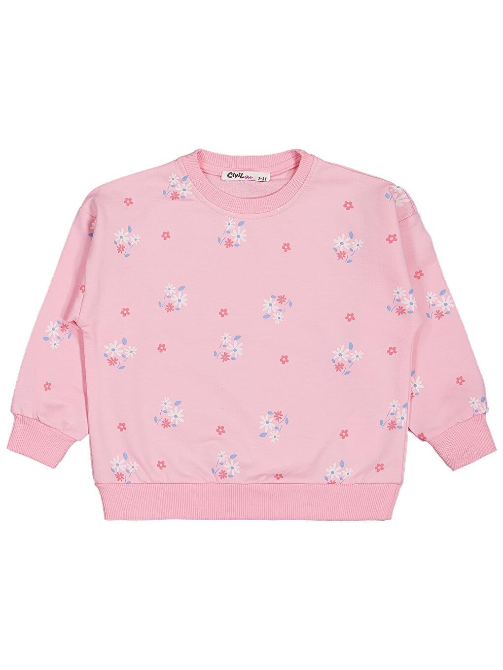 Beyaz Girls Tavşan Baskılı 3'lü Set 2-5 Yaş Sweatshirt - Standart-2