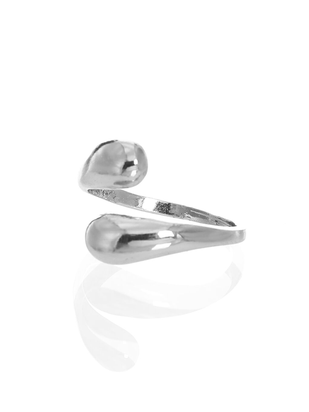 Gri Kadın Minimalist Tarz Dolama Model Ayarlanabilir Su Damlası Yüzük-1