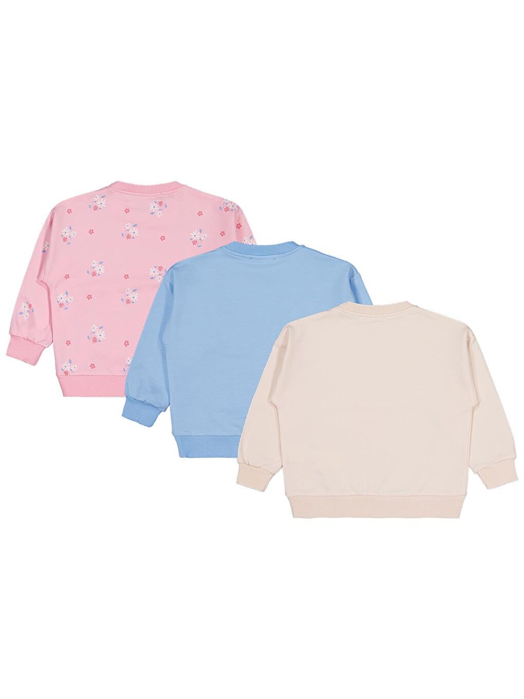 Beyaz Girls Tavşan Baskılı 3'lü Set 2-5 Yaş Sweatshirt - Standart-4