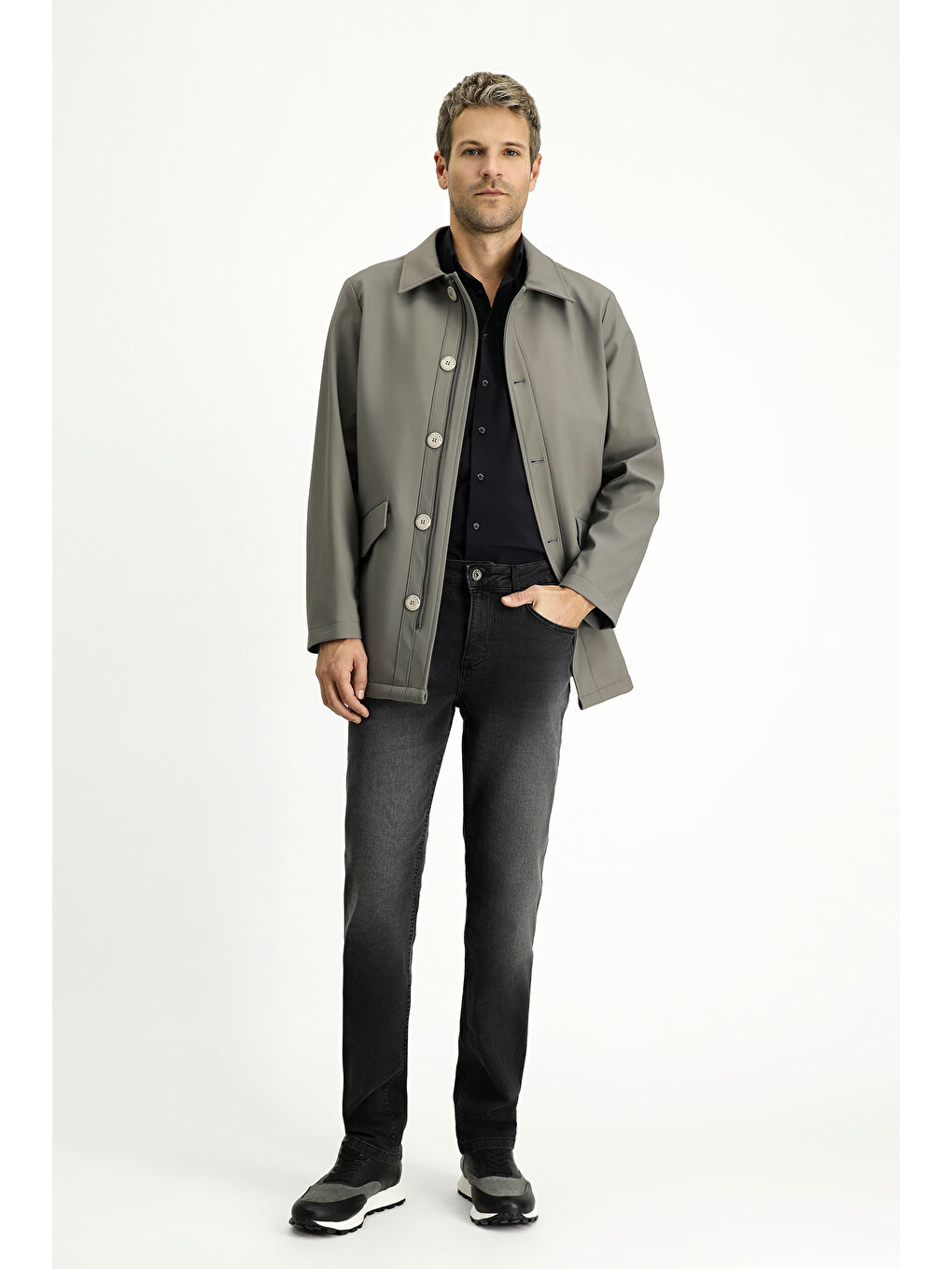 Kahverengi Techno-Line Elastanlı Pardösü & Trençkot-1