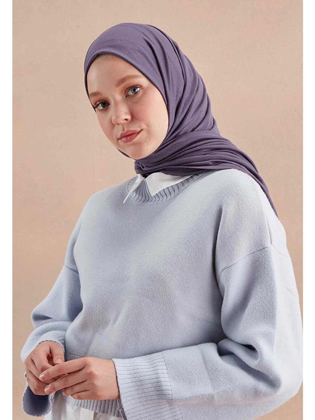 Lila Penye Şal Leylak-3