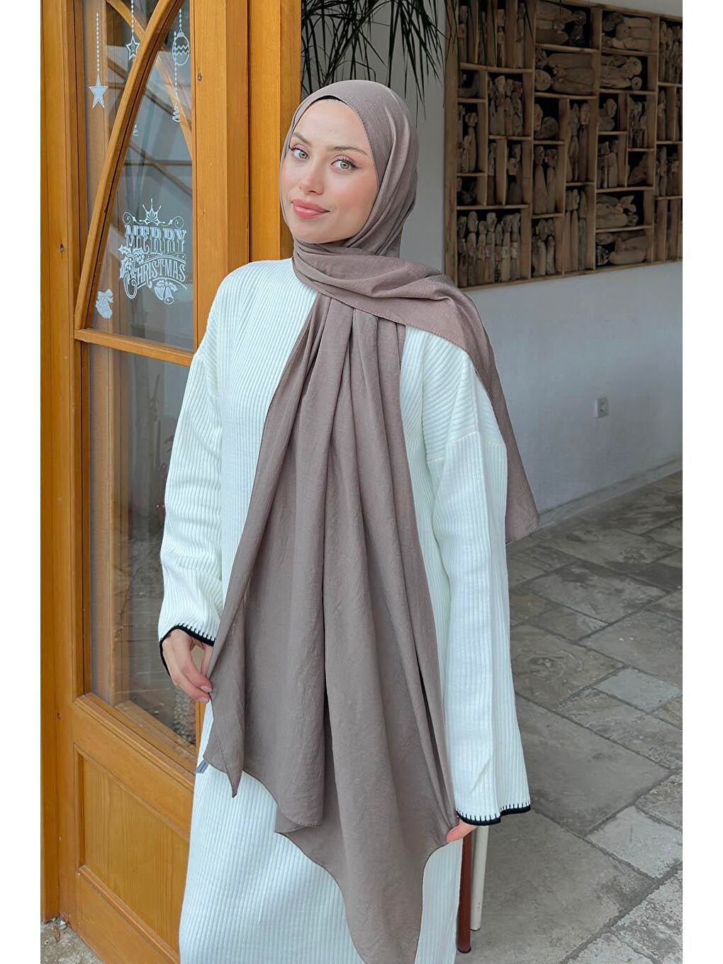 Kahverengi Comfort Pamuk Şal Toprak-2