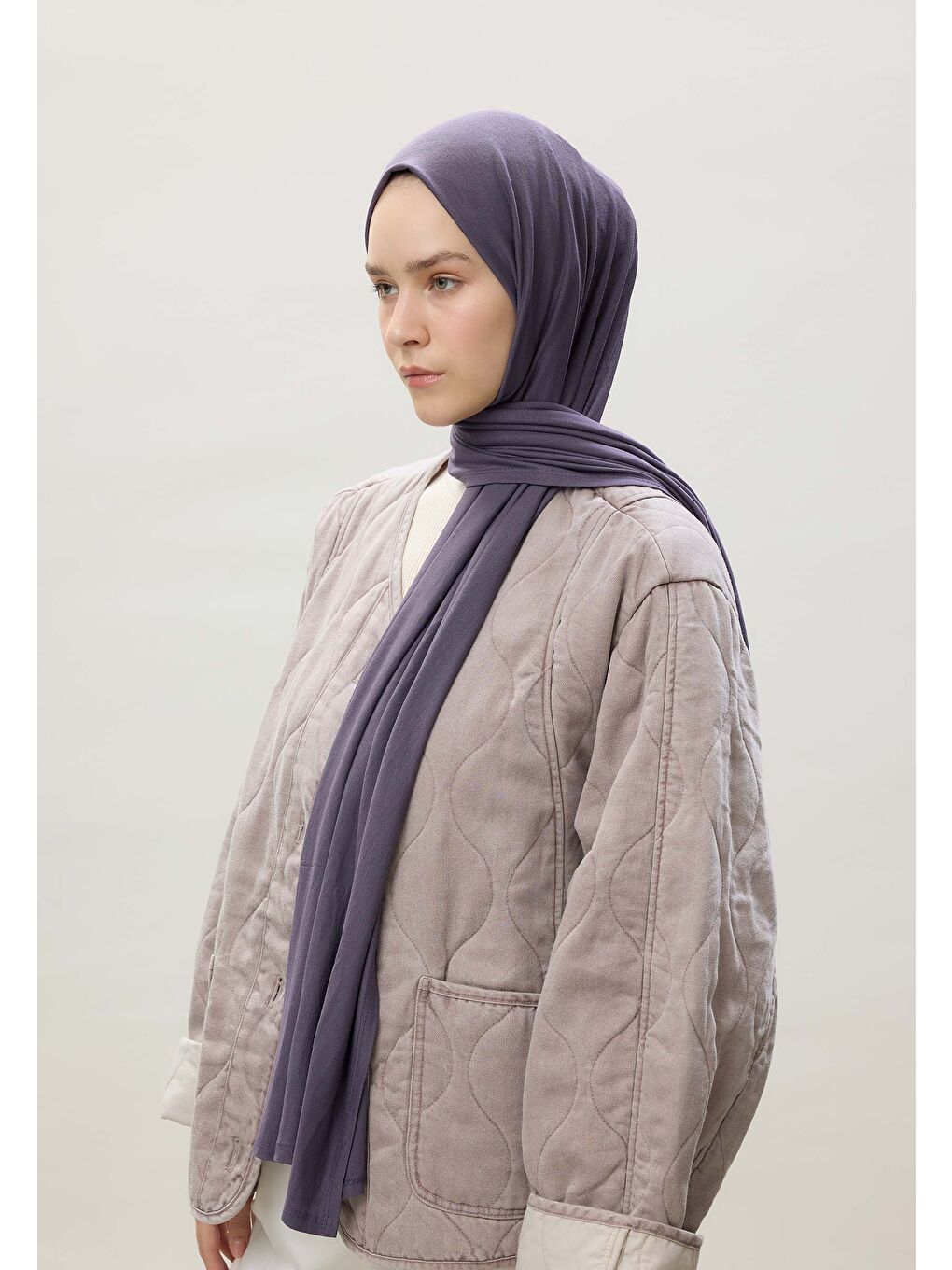 Lila Penye Şal Leylak-4