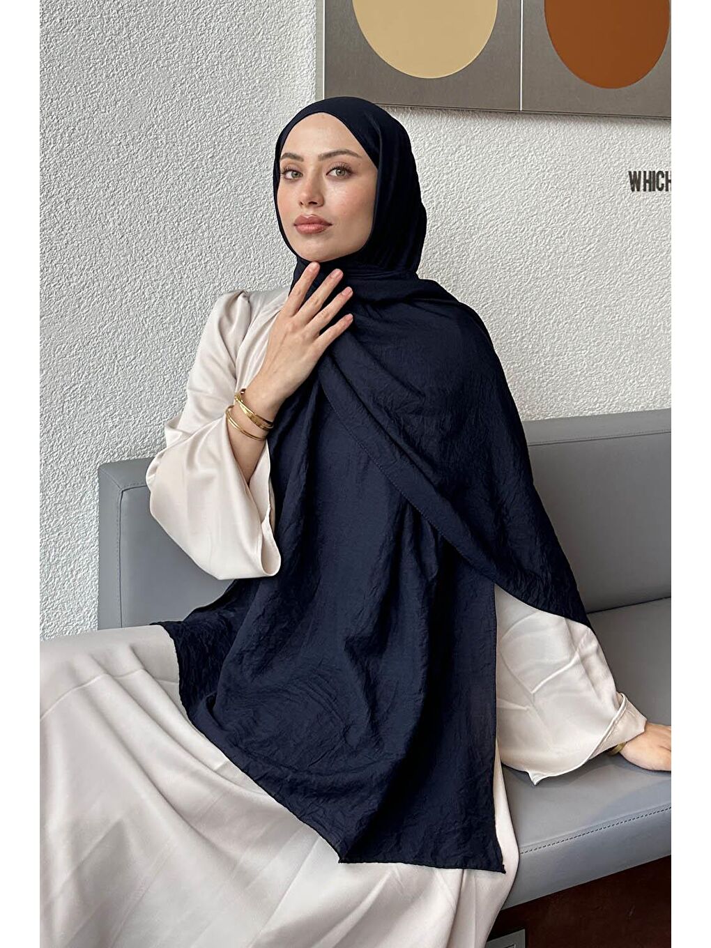 Comfort Pamuk Şal Lacivert-1