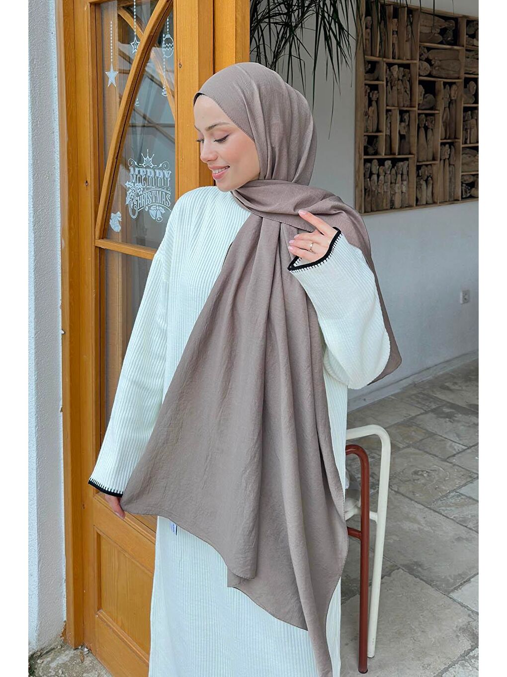 Kahverengi Comfort Pamuk Şal Toprak-3