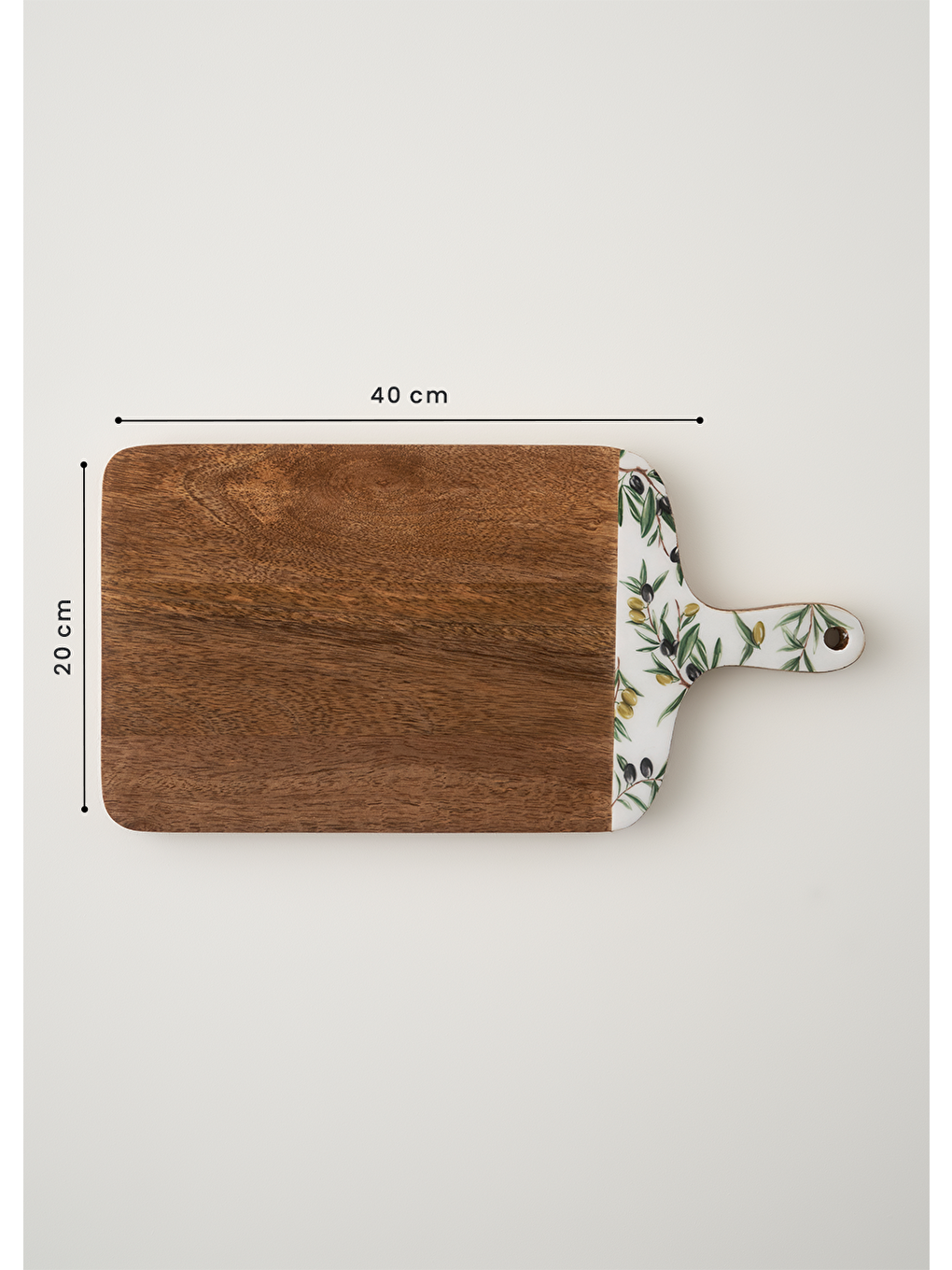 Olive Mango Sunum Ve Kesme Tahtası Beyaz (40x20x2 Cm)-3