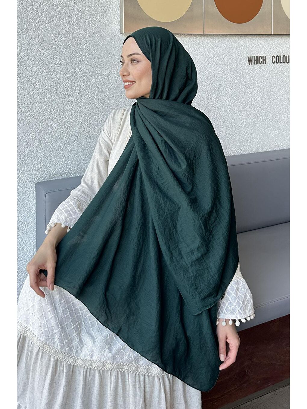 Comfort Pamuk Şal Zümrüt Yeşili-3