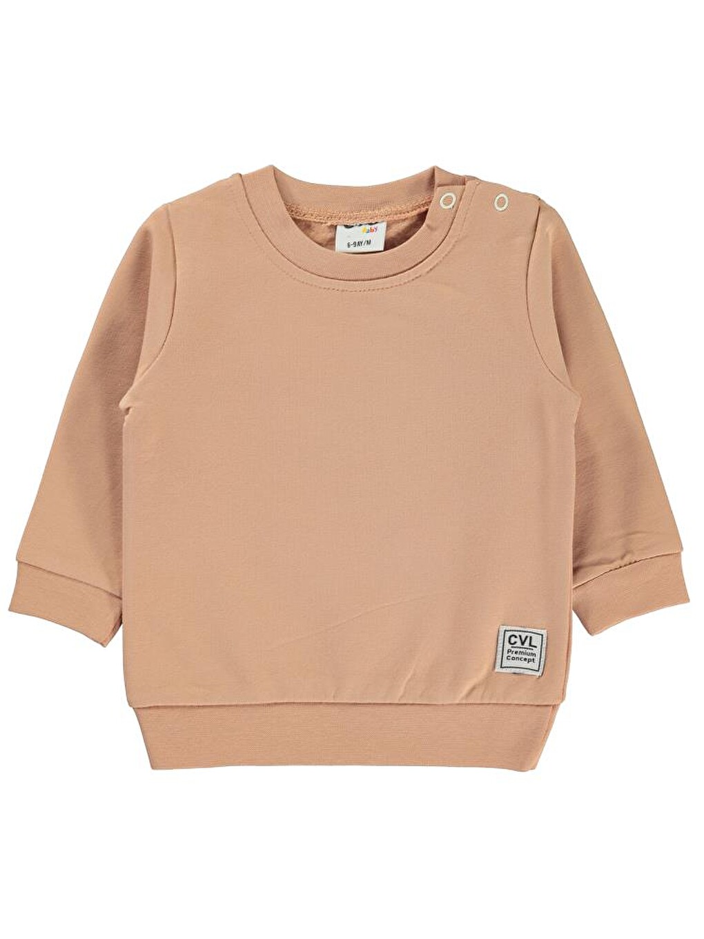 Bej Bebek Düz Basic 6-18 Ay Sweatshirt