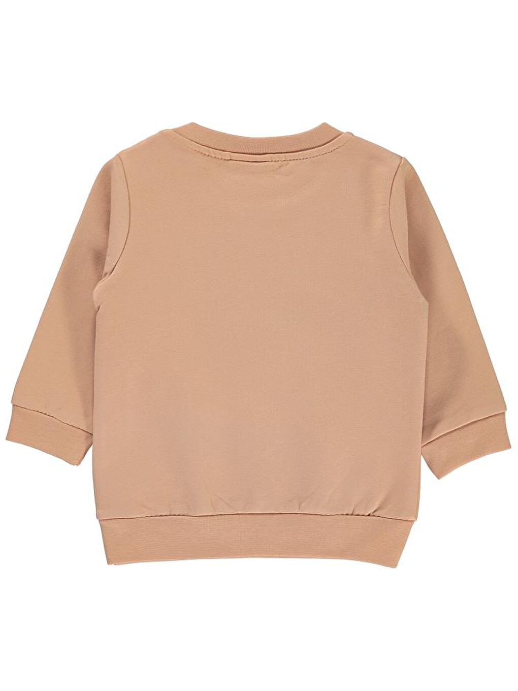 Bej Bebek Düz Basic 6-18 Ay Sweatshirt-1