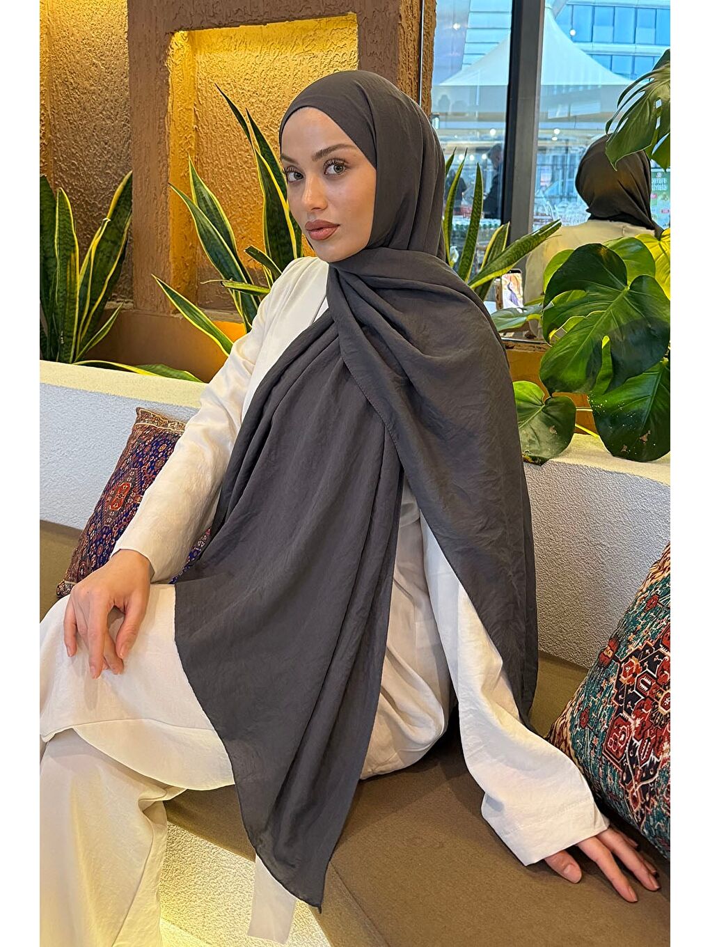 Comfort Pamuk Şal Antrasit-1