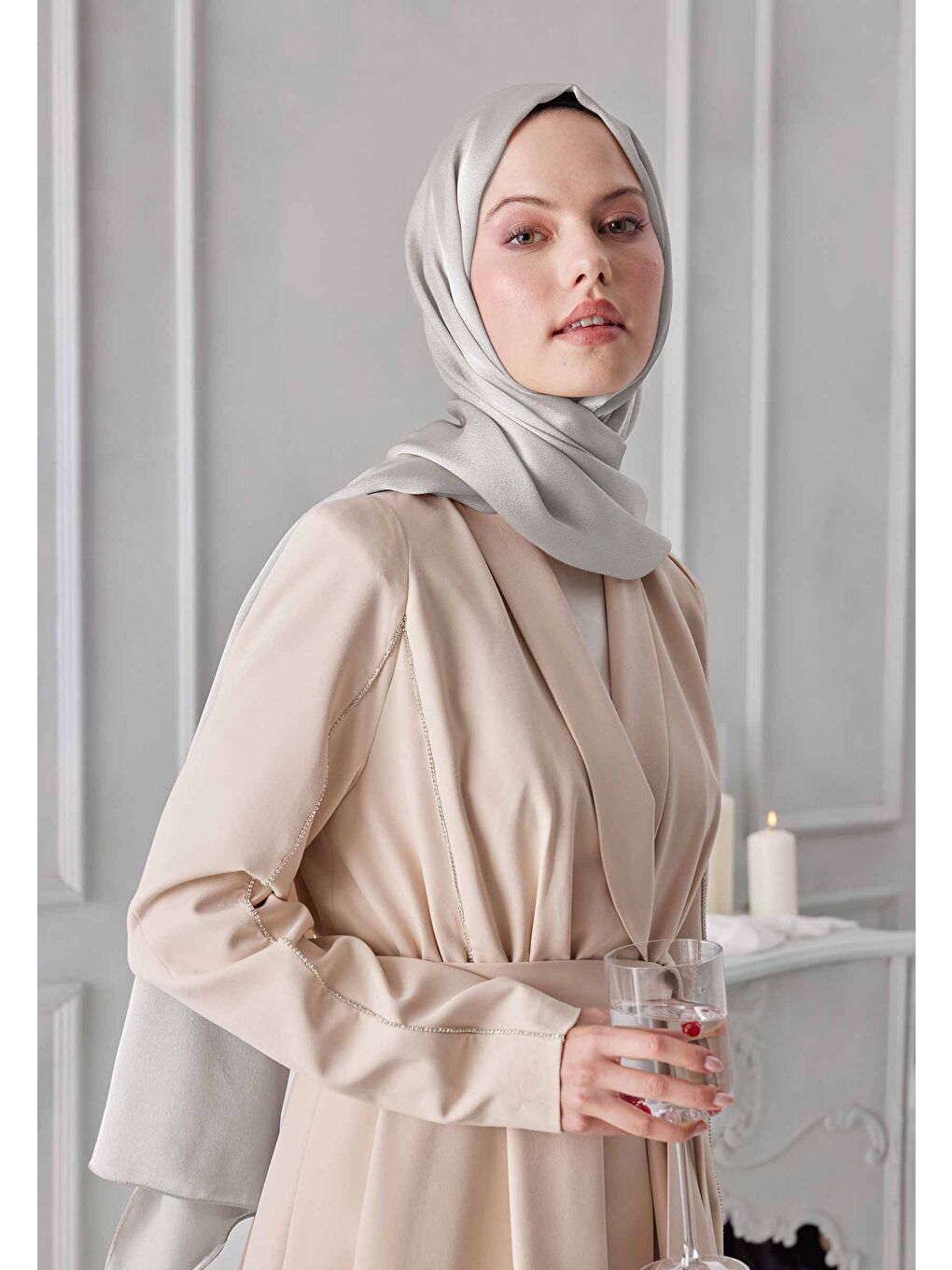 Bej Janjanlı Şal Vanilya