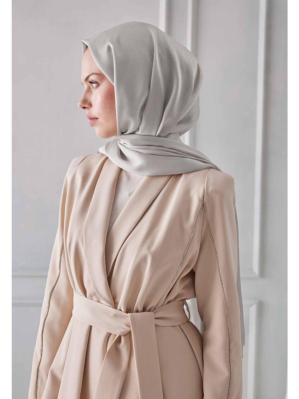 Bej Janjanlı Şal Vanilya-2