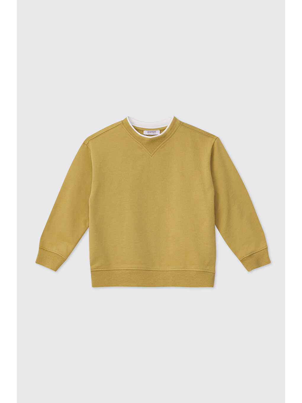 Erkek Çocuk Bisiklet Yaka Açık Yağ Yeşili Sweatshirt
