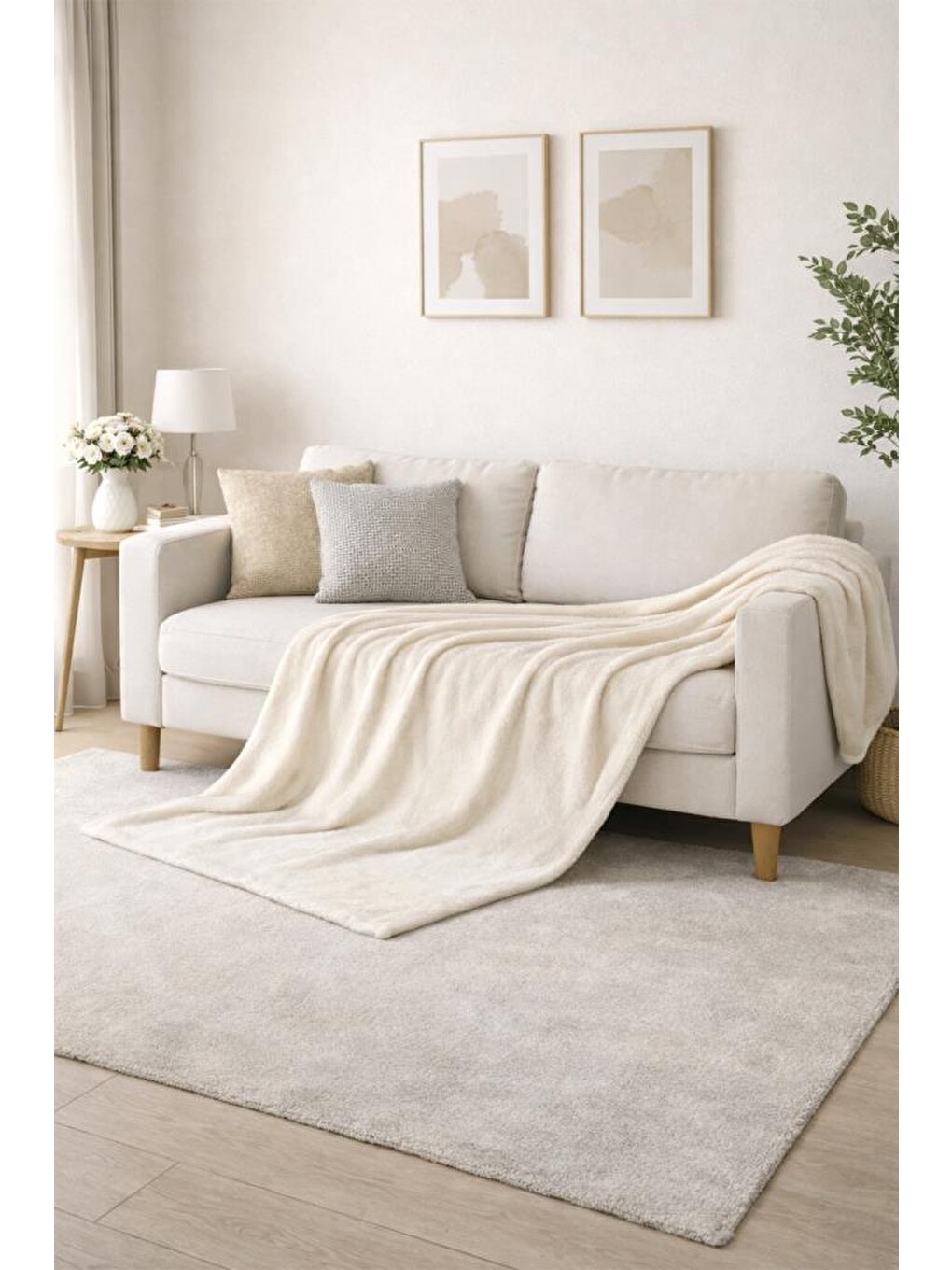 Ekru Wella Soft 130x170 Cm Tv Battaniyesi Krem