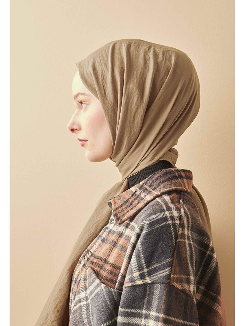Kahverengi Pamuk Crash Şal Toprak-3