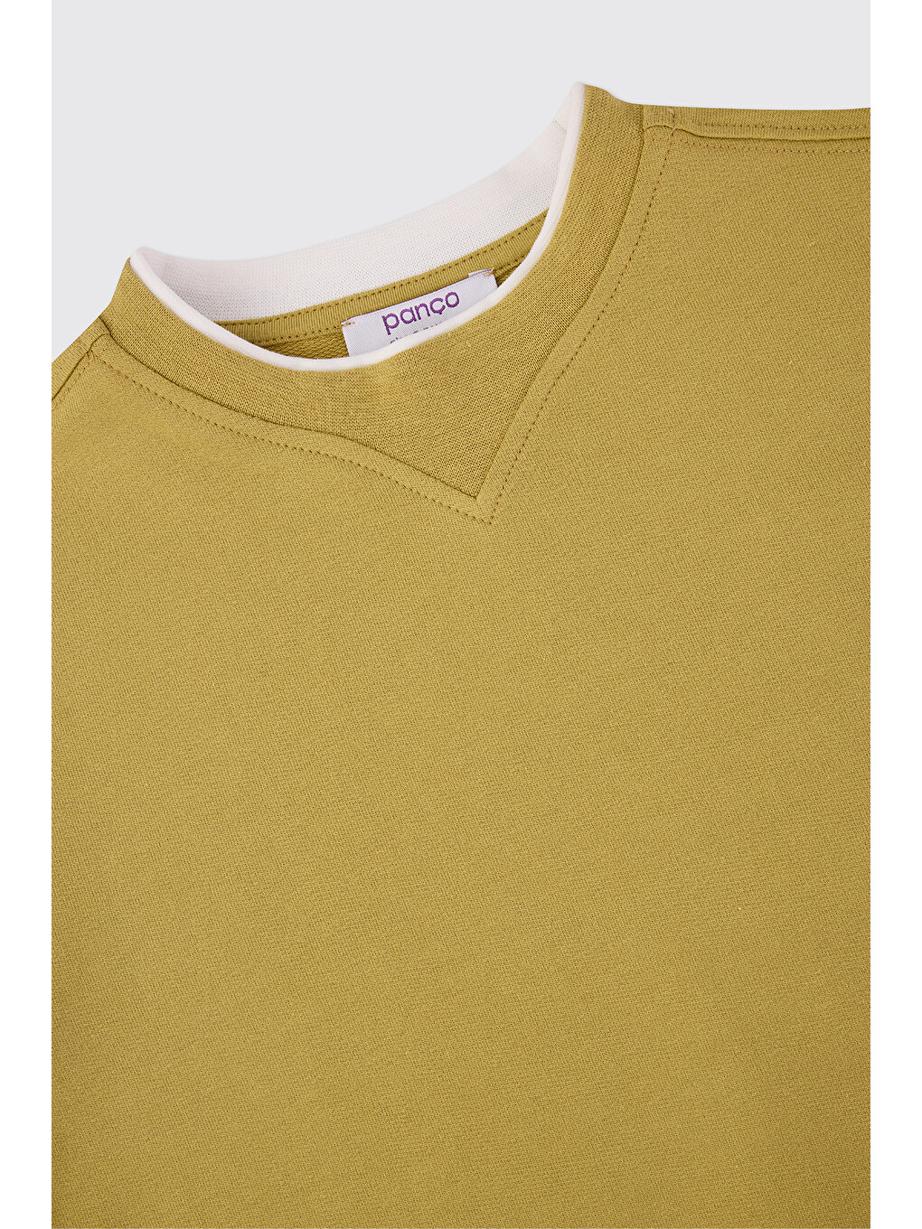 Erkek Çocuk Bisiklet Yaka Açık Yağ Yeşili Sweatshirt-2
