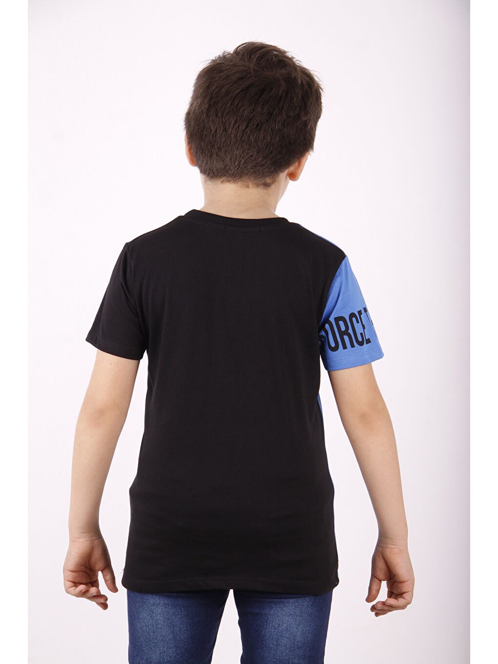 Mavi Erkek Çocuk Force Baskılı Parçalı Tişört-3
