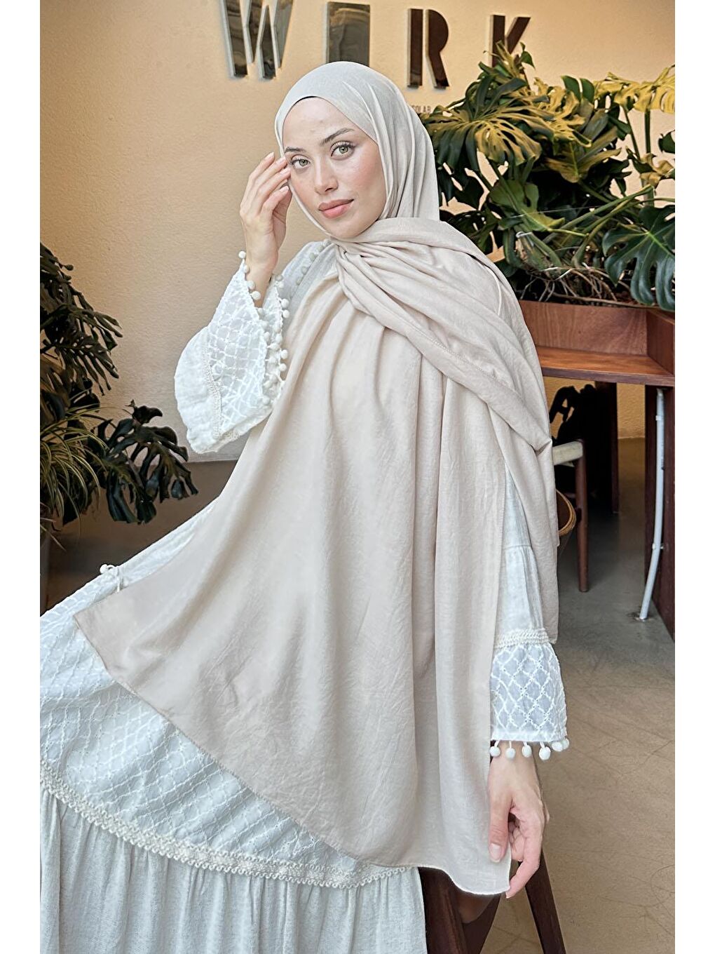 Comfort Pamuk Şal Bej-1