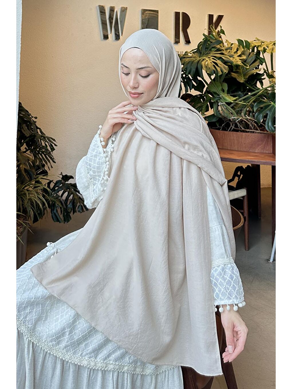 Comfort Pamuk Şal Bej-2