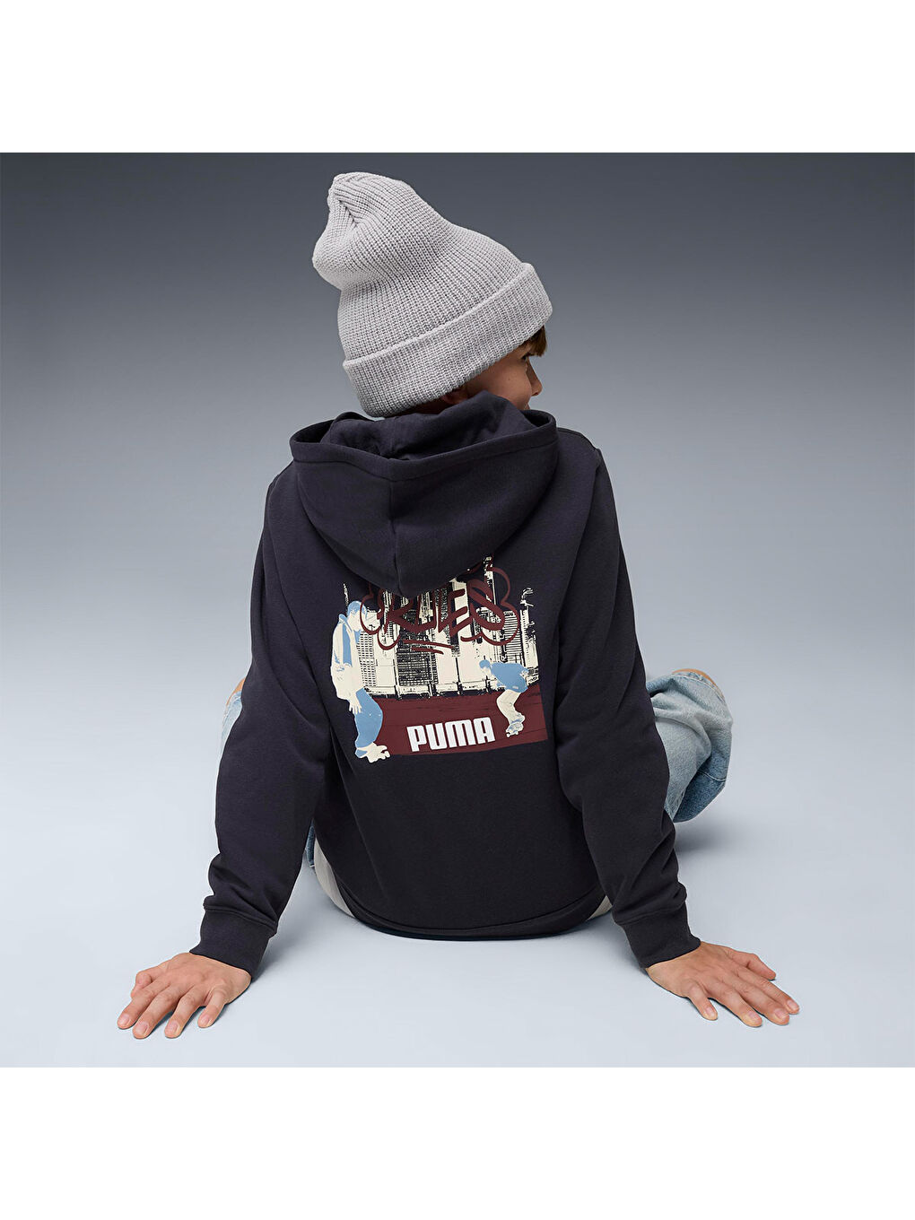 Mid 90s Full Zip Çocuk Lacivert Kapüşonlu Fermuarlı Sweatshirt-2