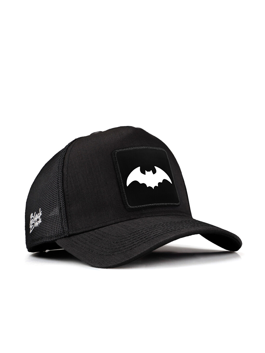 Yarasa Logolu Siyah Cordura Trucker Şapka