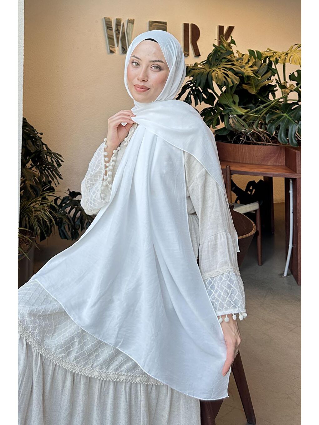 Comfort Pamuk Şal Kırık Beyaz