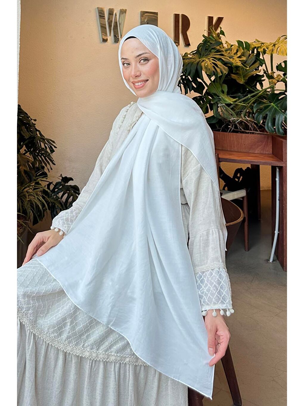 Comfort Pamuk Şal Kırık Beyaz-1