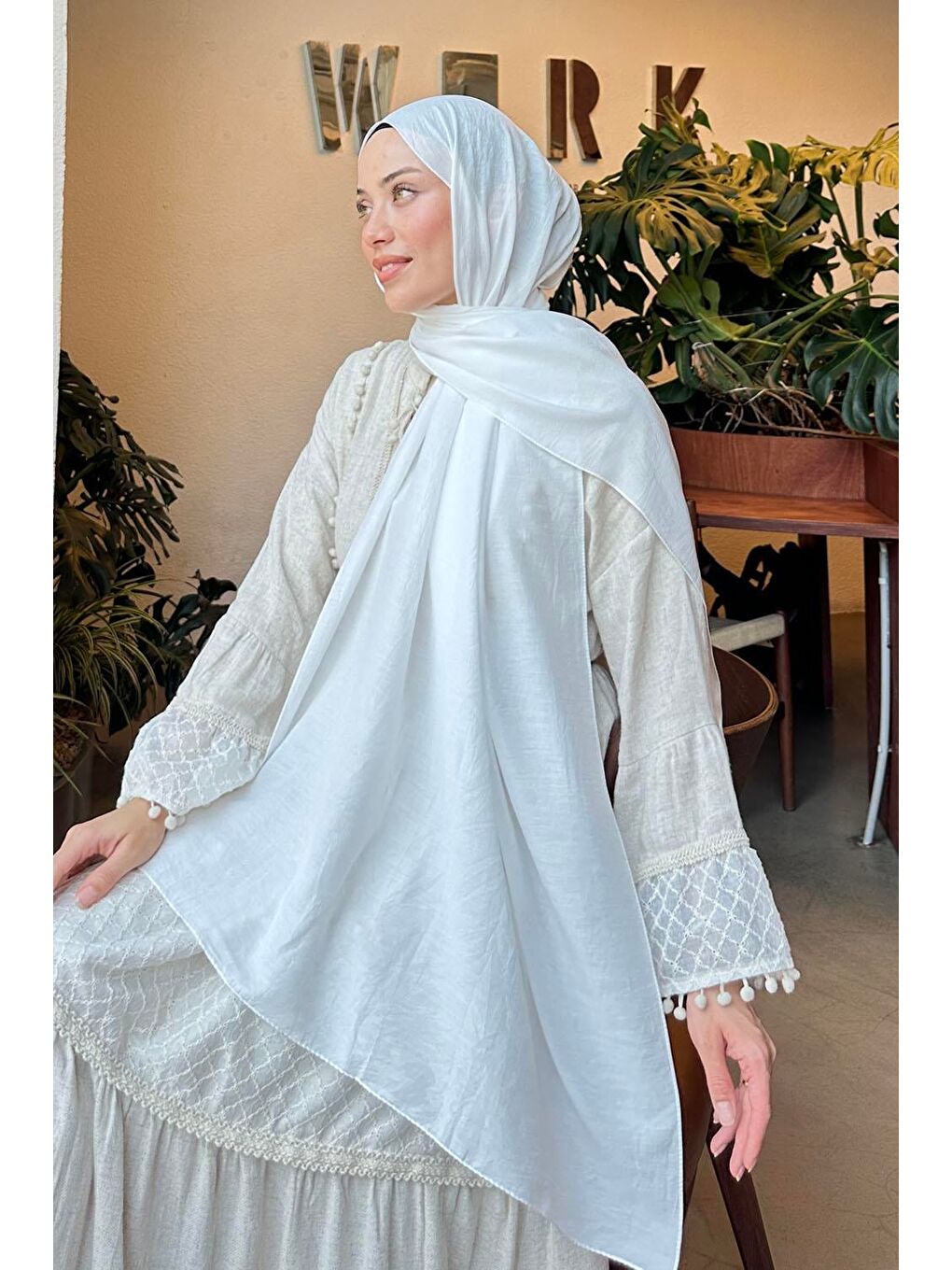 Comfort Pamuk Şal Kırık Beyaz-2