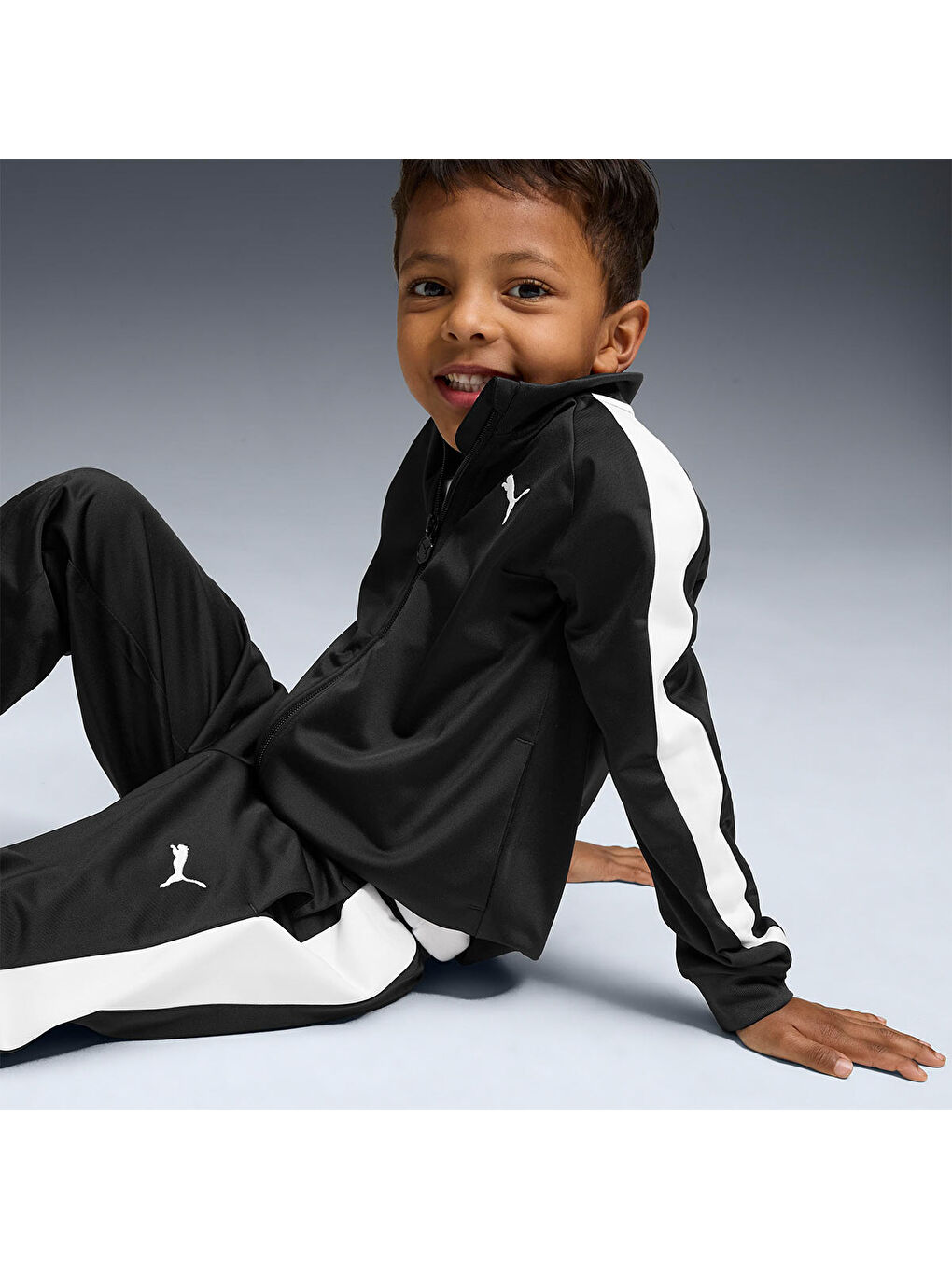 T7 Always On Çocuk Siyah Bisiklet Yaka Eşofman Takımı-2