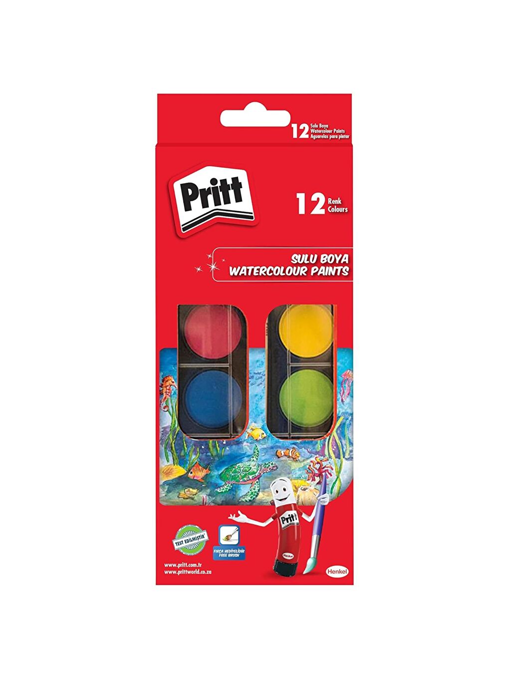 Sulu Boya 28 mm Büyük Boy 12 Renk (1047948)