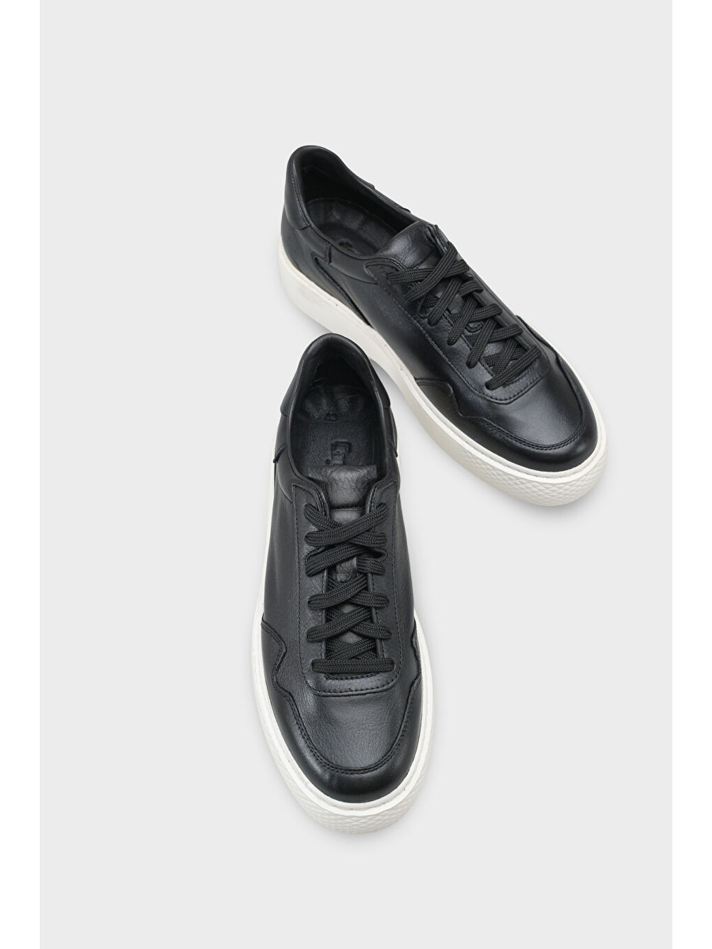 Siyah Rutter Hakiki Deri Erkek Günlük Spor Ayakkabı Sneaker-5