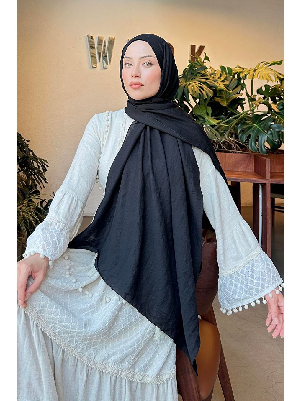 Comfort Pamuk Şal Siyah-1