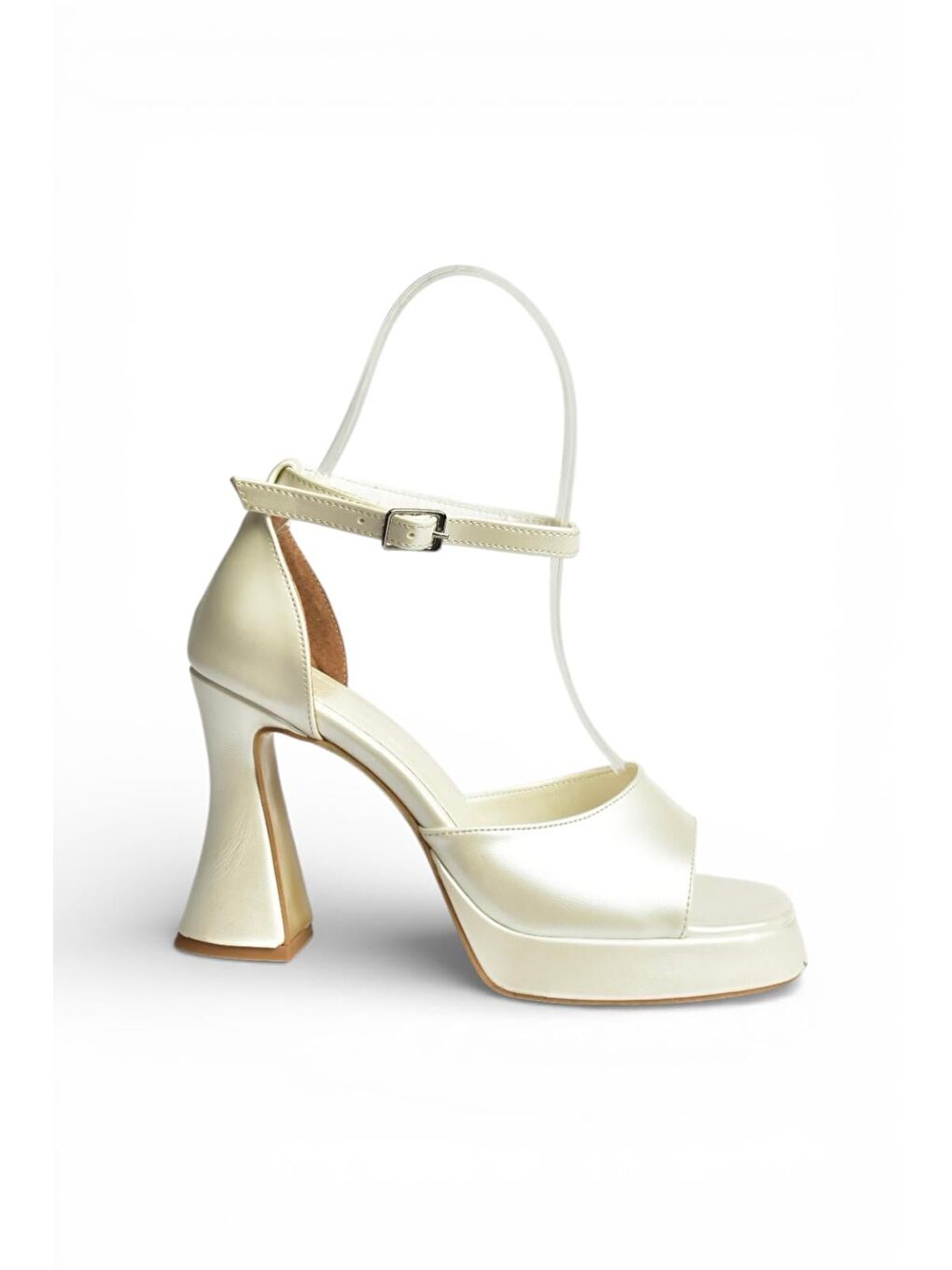 Bej Sedef Kadın Topuklu Ayakkabı Y404850209-5