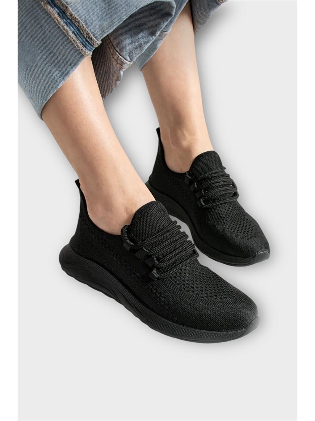 Siyah Unisex Yazlık Triko Spor Ayakkabı Sİyah-5