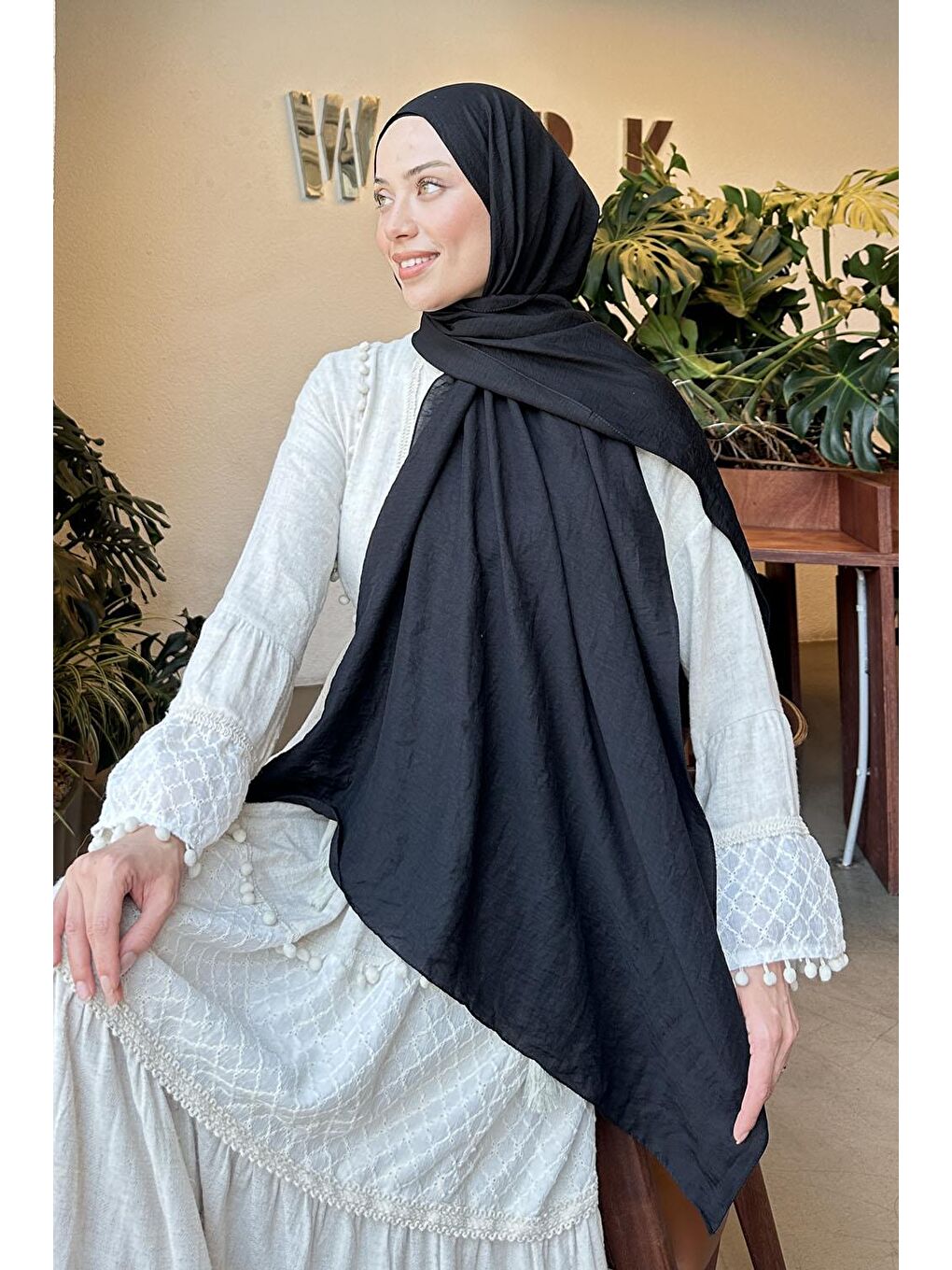 Comfort Pamuk Şal Siyah-2