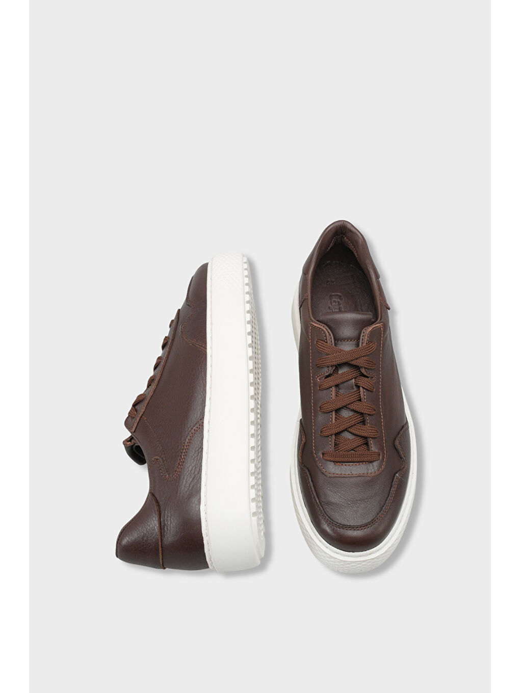 Kahverengi Rutter Hakiki Deri Erkek Günlük Spor Ayakkabı Sneaker-4