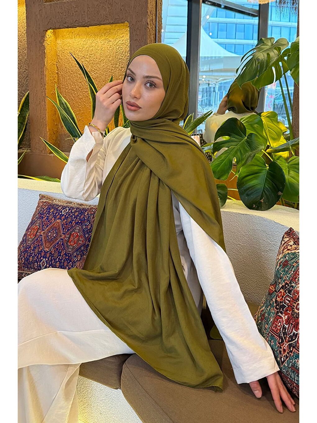 Comfort Pamuk Şal Soft Yeşil-1