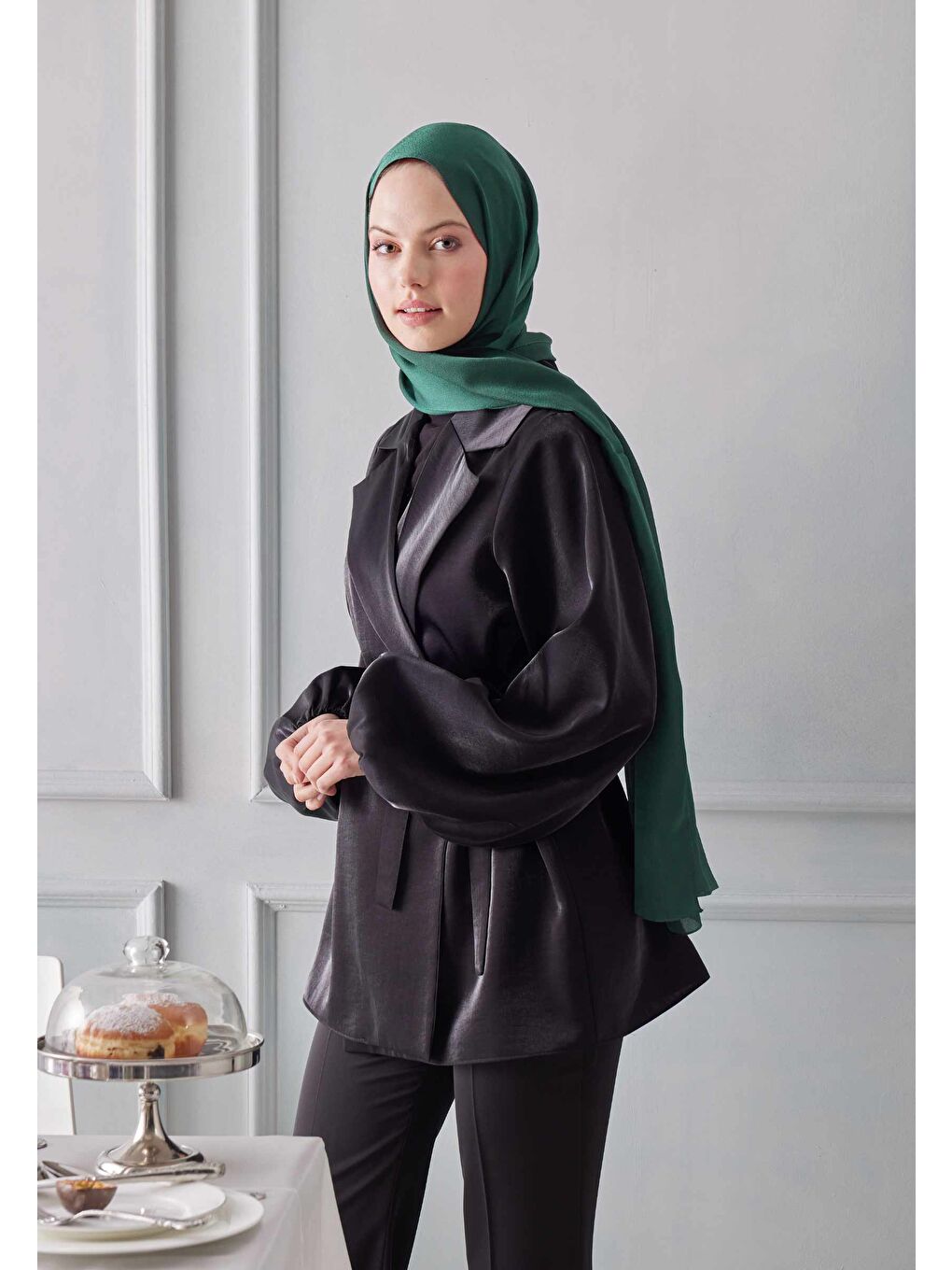 Bej Janjanlı Şal Zümrüt-3