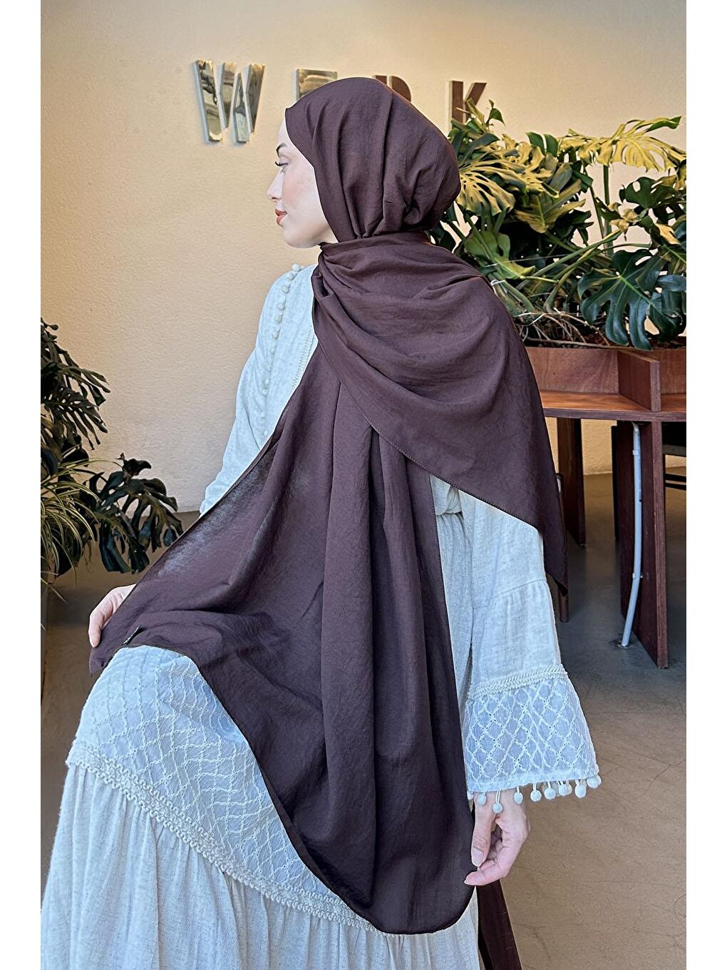 Comfort Pamuk Şal Acı Kahverengi-3