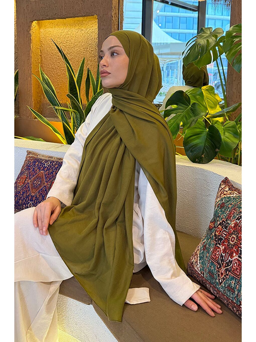 Comfort Pamuk Şal Soft Yeşil-3